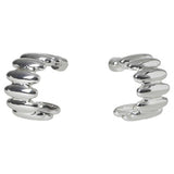 Liars & Lovers silver tone ridged huggie hoop earrings - British product