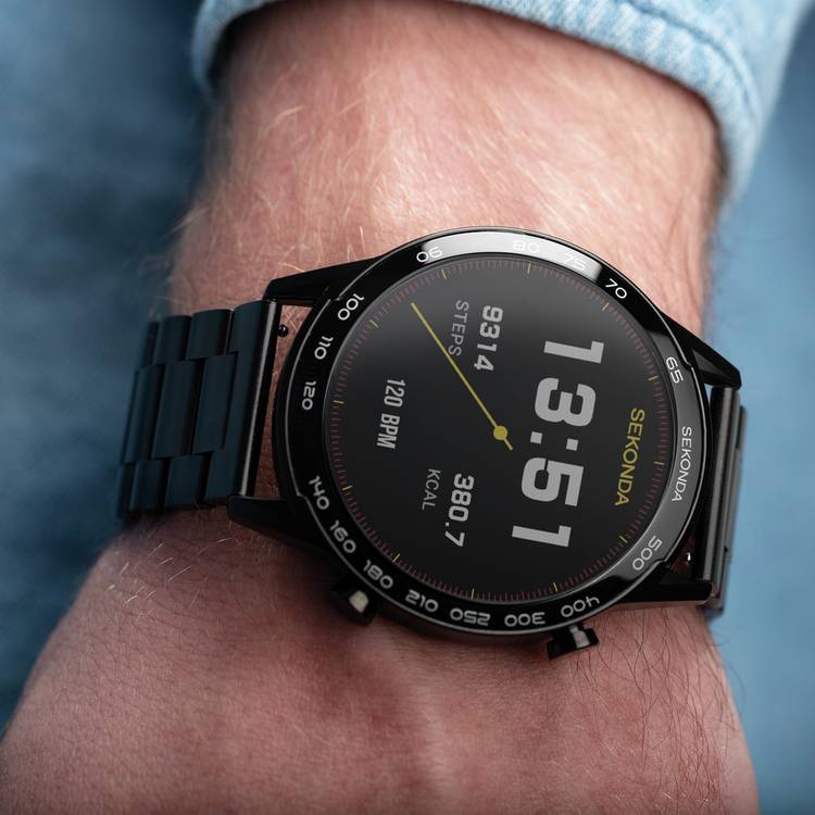Sekonda Active Plus smart watch black stainless steel, UK version