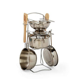 BIGJIGS wooden pot rack for kids roleplay, imported from the UK