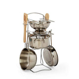 BIGJIGS wooden pot rack for kids roleplay, imported from the UK