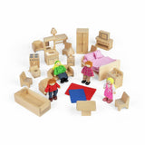BIGJIGS wooden doll family and furniture set, UK version