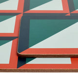 Habitat Geo Cube placemat and coaster set green, UK version