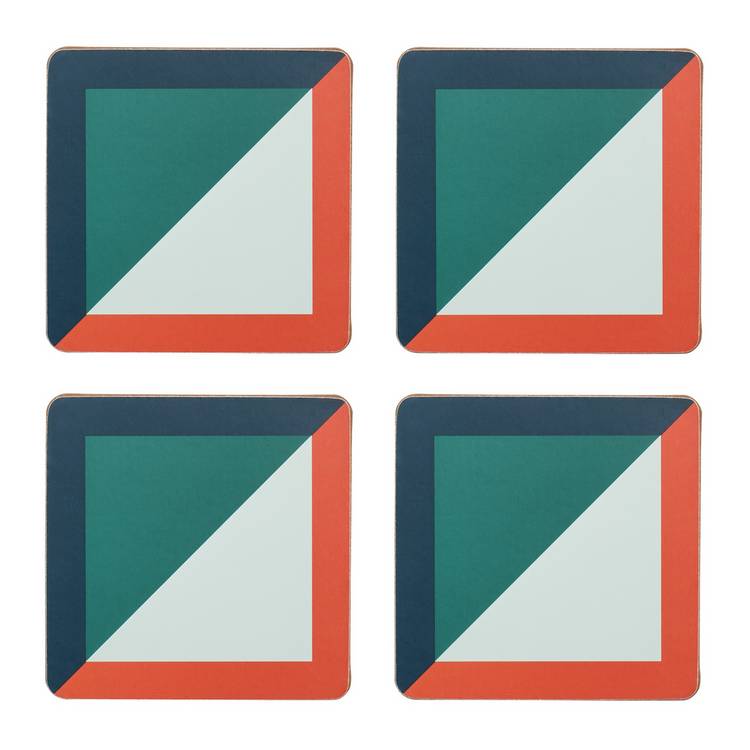 Habitat Geo Cube placemat and coaster set green, UK version
