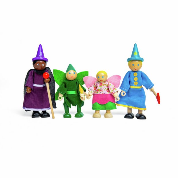 Bigjigs wooden fantasy dolls set of 4 - British product