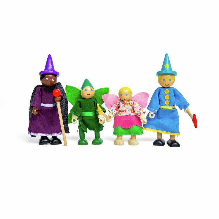 Bigjigs wooden fantasy dolls set of 4 - British product
