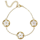 Liars & Lovers gold tone flower bracelet 19cm (British brand)