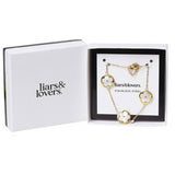 Liars & Lovers gold tone flower bracelet 19cm (British brand)