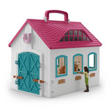 Schleich Horse Club Open Stable playset with mare and foal (British brand)
