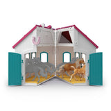Schleich Horse Club Open Stable playset with mare and foal (British brand)