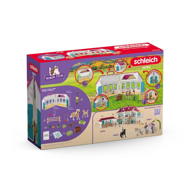 Schleich Horse Club Open Stable playset with mare and foal (British brand)