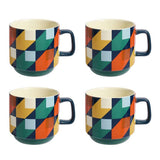 Habitat Geo Cube blue mug set of 4, imported from the UK
