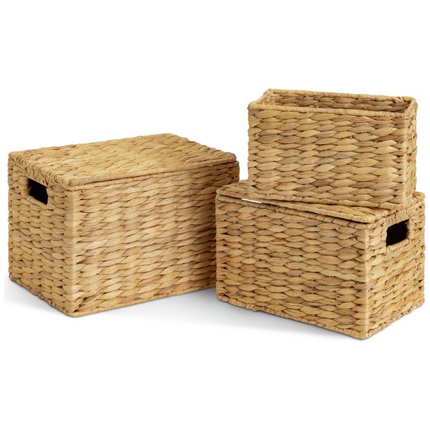 Habitat water hyacinth storage boxes pack of 3, imported from the UK