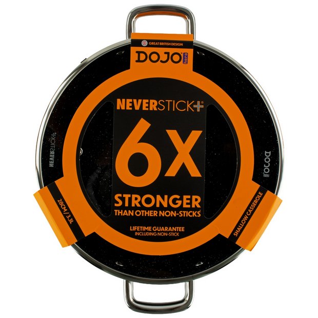 Dojo Hero Neverstick+ shallow casserole dish 3.3L (British brand)