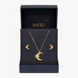 Argos Inicio Gold Plated Opal Moon Pendant and Earrings Gift Set- Buy online at McGrocer