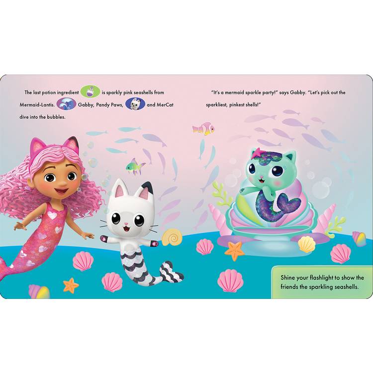 Gabby's Dollhouse interactive book and flashlight set, UK version