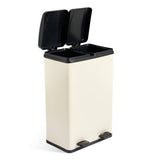 Habitat twin compartment pedal bin cream 60 litre, UK version