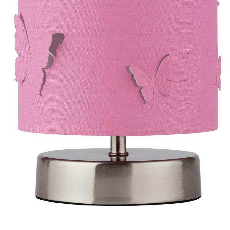 Argos Home pink butterfly cutout table lamp H25cm - British product