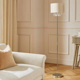 Argos Home cream velvet floor lamp with crystal beads, imported from the UK