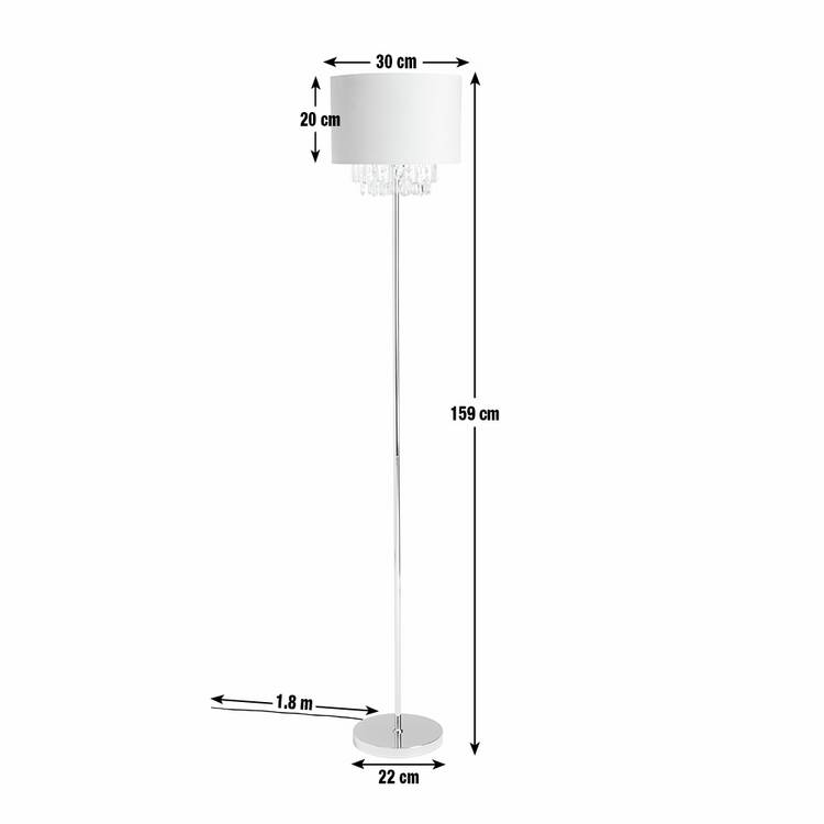 Argos Home cream velvet floor lamp with crystal beads, imported from the UK