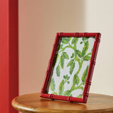 Habitat bamboo effect red picture frame 5x7, imported from the UK