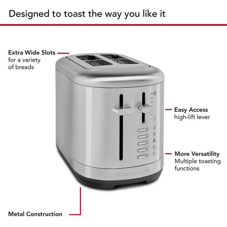 KitchenAid toaster stainless steel 2 slice, UK version