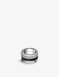 Boucheron Quatre 18ct white-gold pavé diamond ring, imported from the UK