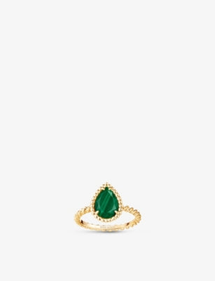 Boucheron Serpent Bohème ring in 18ct gold with 2ct malachite, UK version