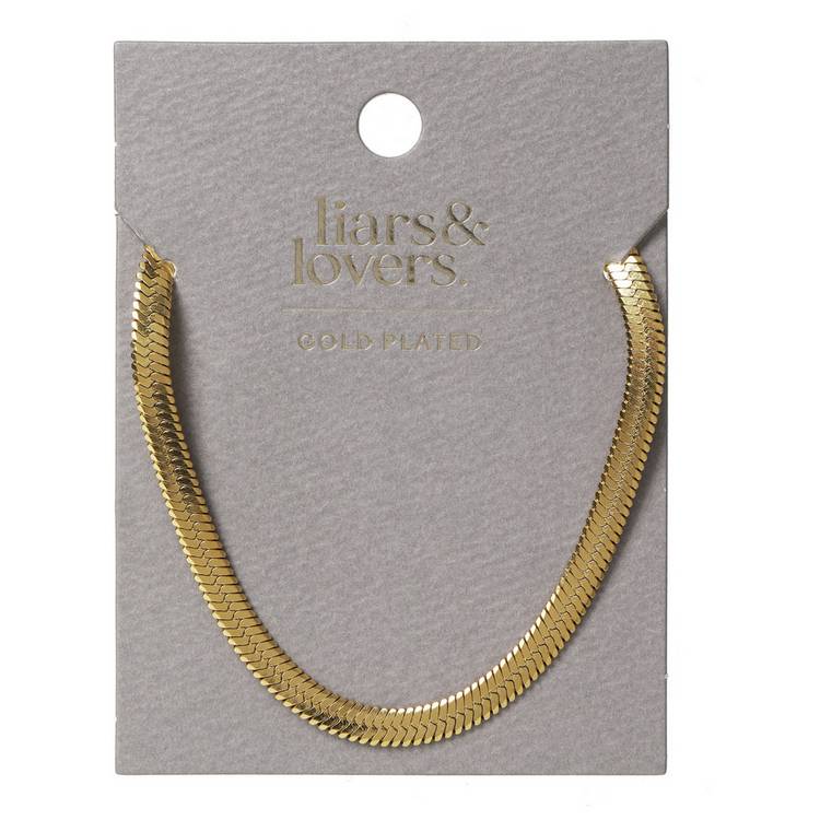 Liars Lovers gold-tone snake chain necklace 42cm (British brand)