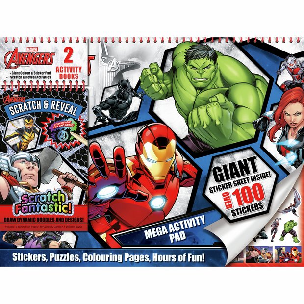 Marvel Avengers activity pad set spiral bound 38x51cm - British product