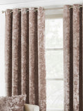 Paoletti Verona crushed velvet eyelet curtains, imported from the UK