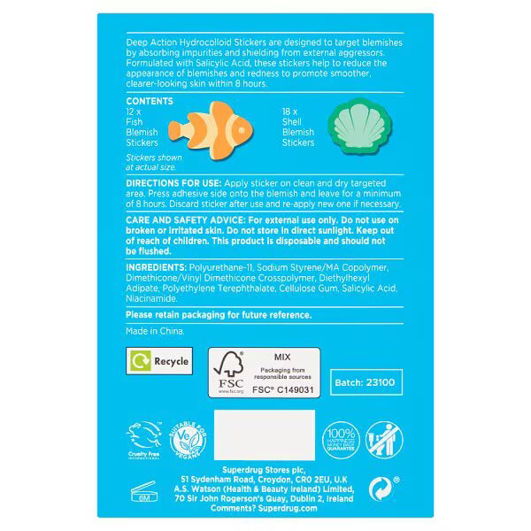 Deep Action blemish patches salicylic acid - British product