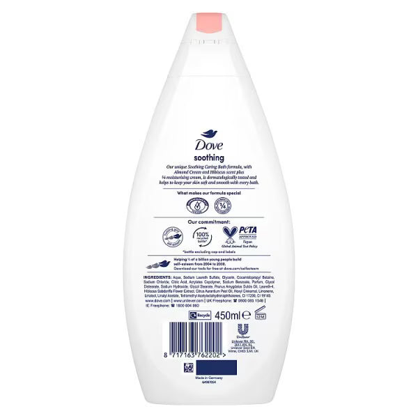 Dove Almond Cream Hibiscus Bath Soak 450ml - British product