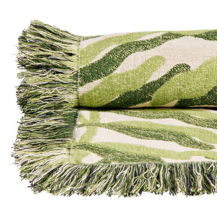 Habitat Leaf Jacquard throw green 150x125cm (British brand)