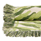 Habitat Leaf Jacquard throw green 150x125cm (British brand)