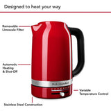 KitchenAid variable temperature kettle red 1.7L (British brand)