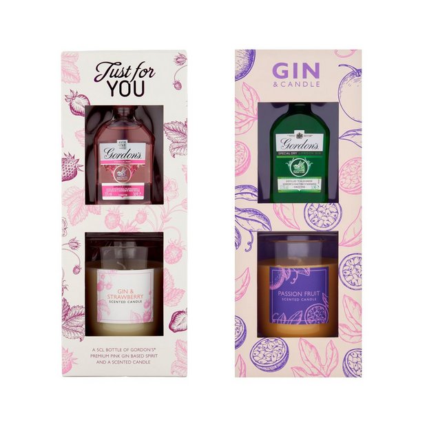 Blue Tree gin duo gift set with candles - British product