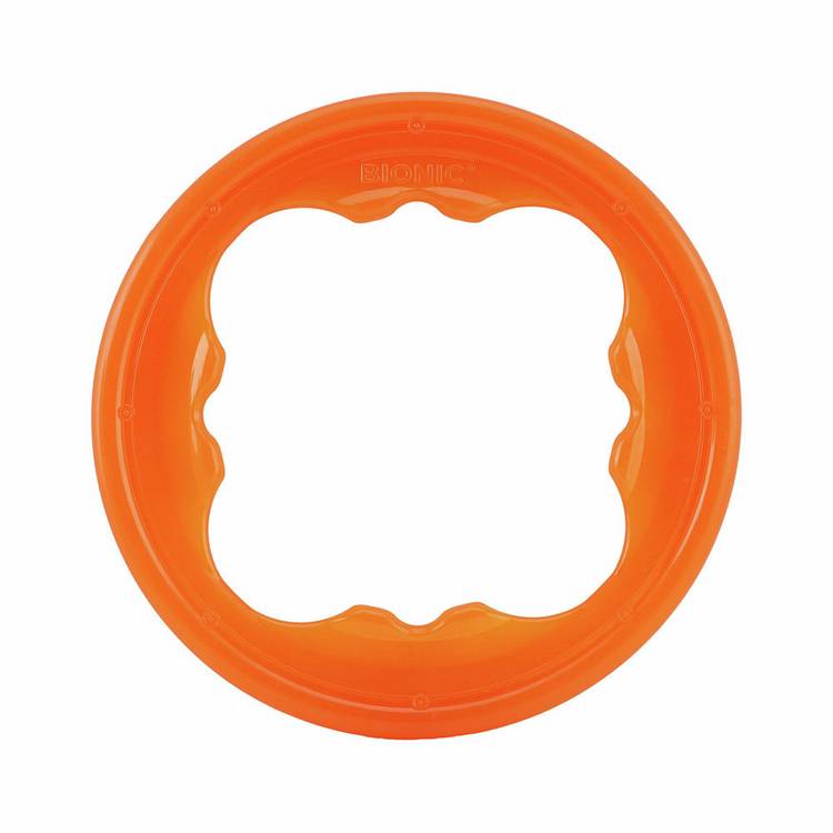 Bionic Toss N Tug Turbo orange pet toy, imported from the UK