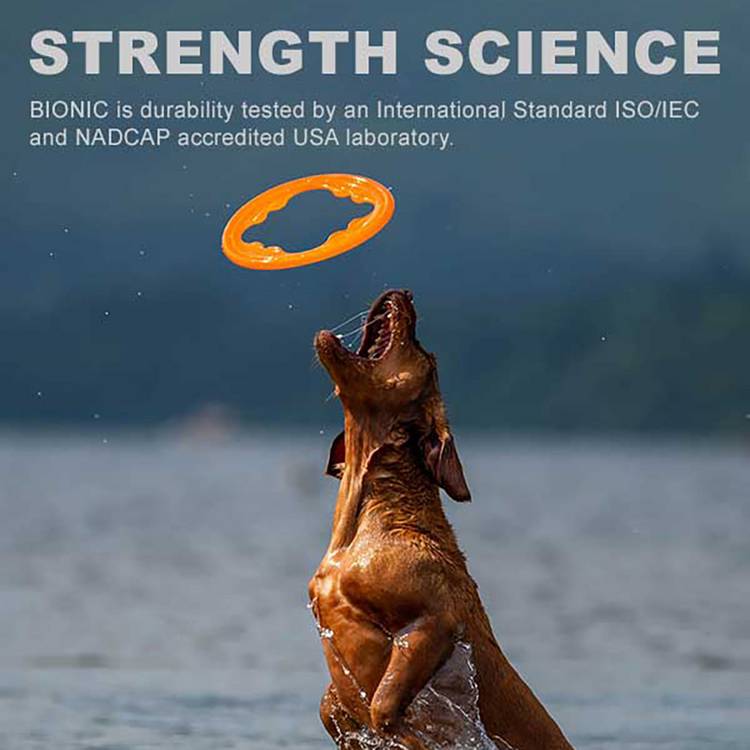 Bionic Toss N Tug Turbo orange pet toy, imported from the UK