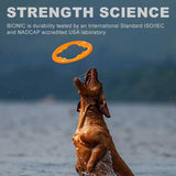 Bionic Toss N Tug Turbo orange pet toy, imported from the UK