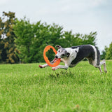 Bionic Toss N Tug Turbo orange pet toy, imported from the UK