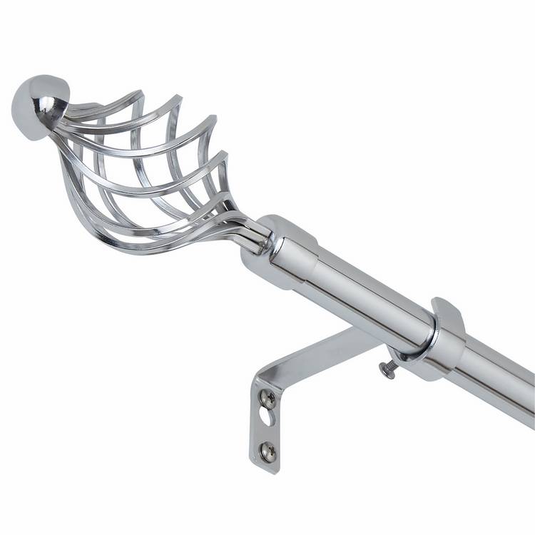 Argos Home chrome extendable curtain pole 120-210cm (British brand)