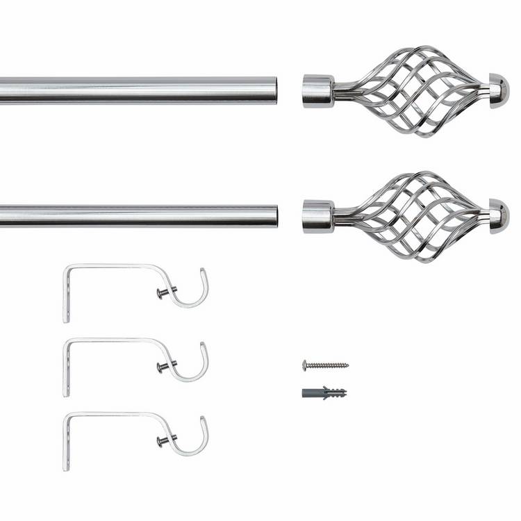 Argos Home chrome extendable curtain pole 120-210cm (British brand)
