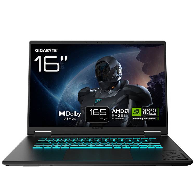 Gigabyte Gaming A16 laptop with Ryzen 7 and RTX 5050, imported from the UK