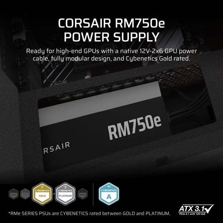 Corsair RM750e modular ATX PSU 750W (British brand)