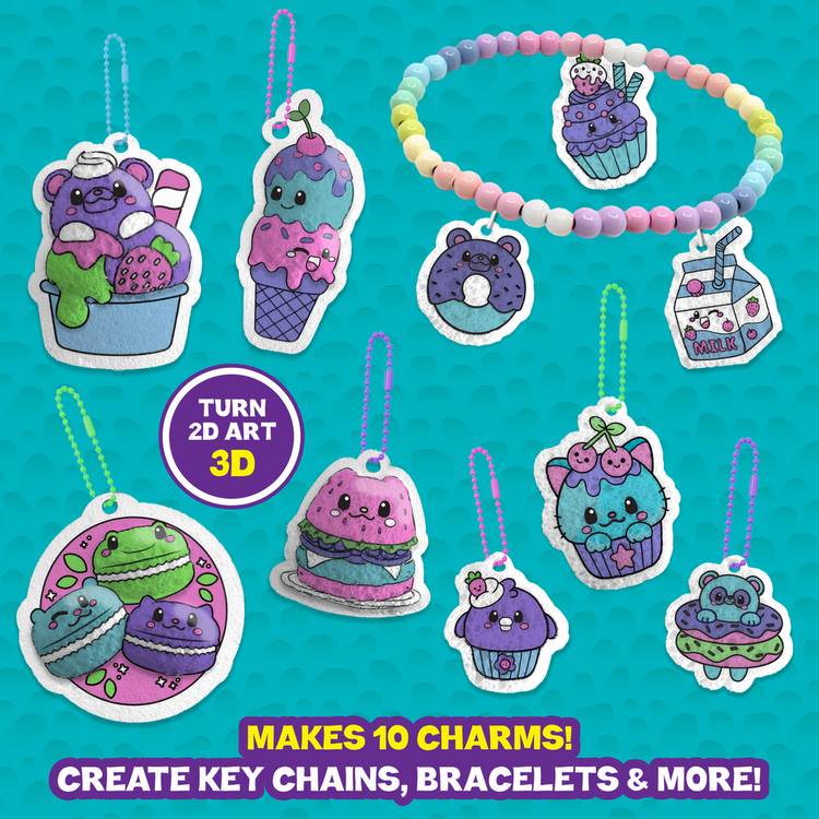 Spongeez Foodie Squishy Sponge Set craft kit with pens and keychains, UK version