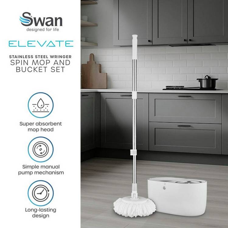 Swan Elevate spin mop and bucket set, the UK version