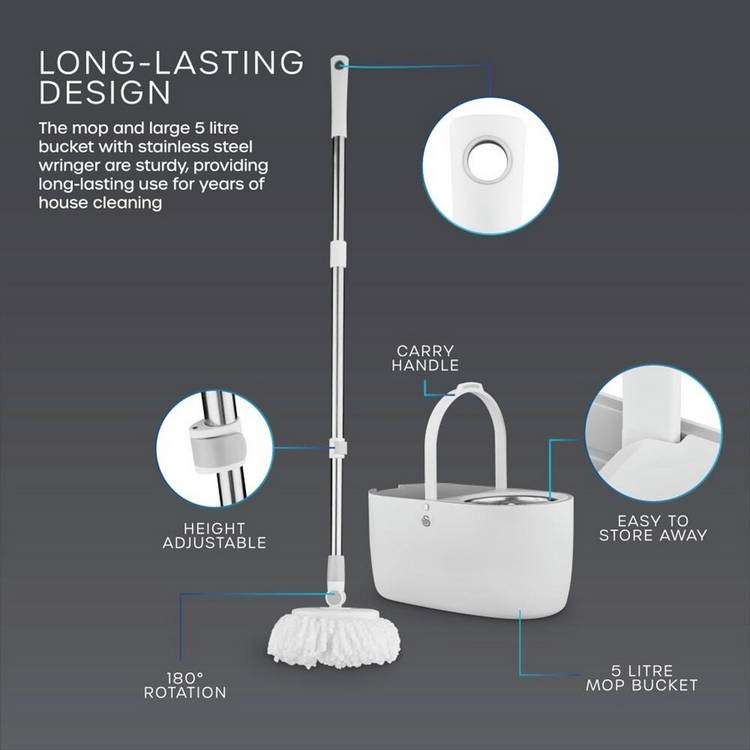 Swan Elevate spin mop and bucket set, the UK version
