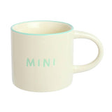Argos Home green mini text decal ceramic mug 120ml, imported from the UK