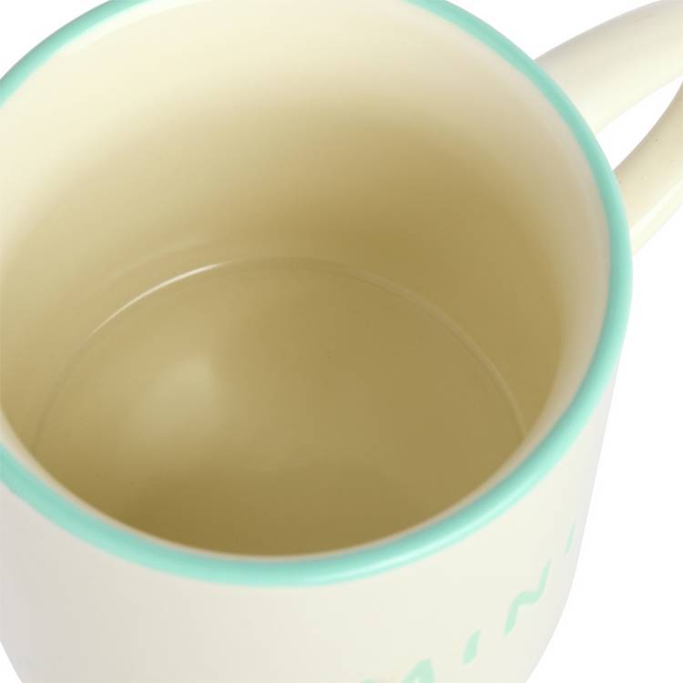 Argos Home green mini text decal ceramic mug 120ml, imported from the UK