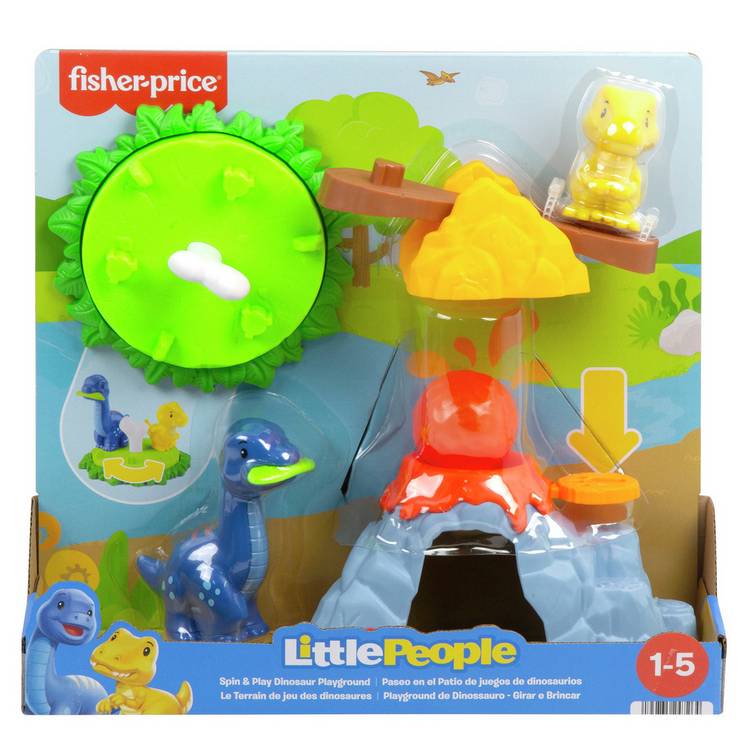 Fisher-Price Little People Spin & Play dinosaur playset, imported from the UK